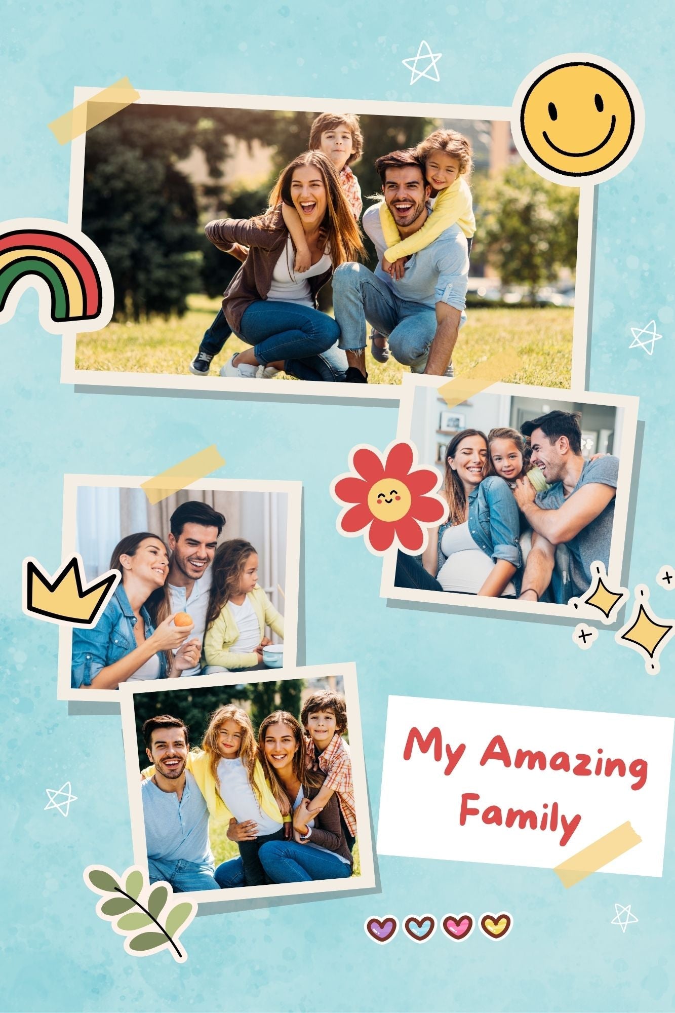 Tablou personalizat cu colaj foto familie, tablou canvas pentru perete